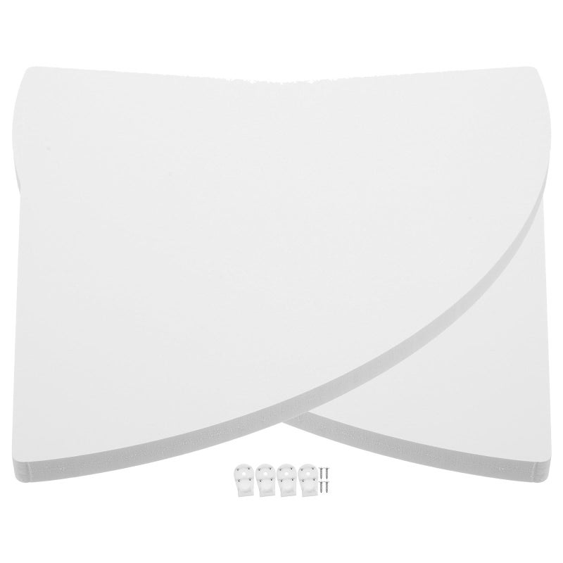 2Pcs White PVC Floating Corner Shelves 25cm Invisible Nail Storage Rack For Bathroom Bedroom Kitchen - Image 2