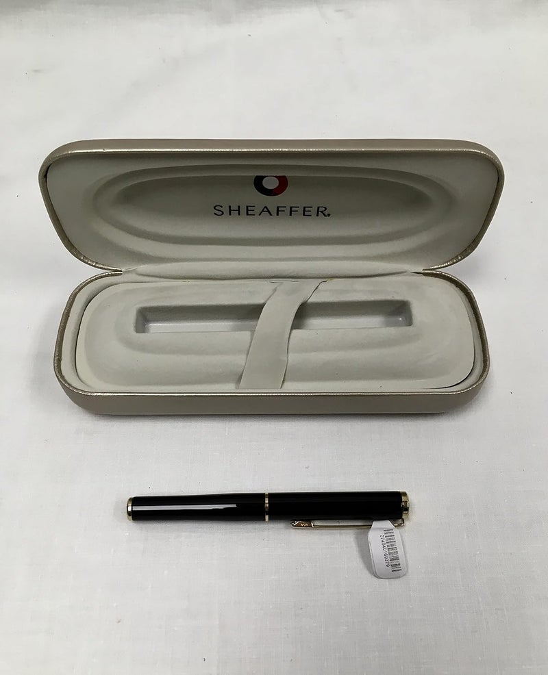 Sheaffer Agio Compact Fountain Pen Medium Nib with Cartridges Black Lacquer Finish with 22K Gold Plate Trim SH90020 - Image 2