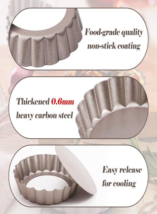 Webake 4 Inch Mini Tart Pan Set of 6, Non-Stick Small Tart Mold Quiche Pans with Removable Bottom Mini Tart Tins - Image 2