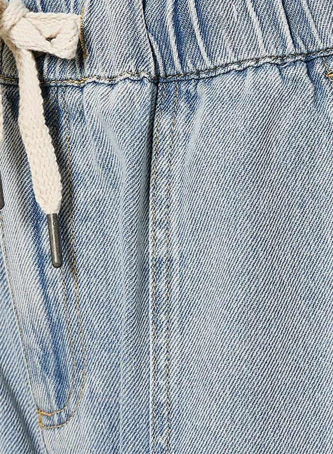 Splash FAV BLUE Denim Carpenter Fit Elasticated Cotton Pants for Women | Best Price UAE