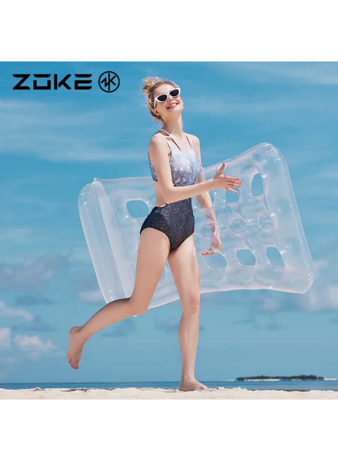 Zoke Women's Fashion One-piece Triangle Racing Swimwear Hot Spring 125501137-1 Night Shadow Flowing Gold Flower 2XL