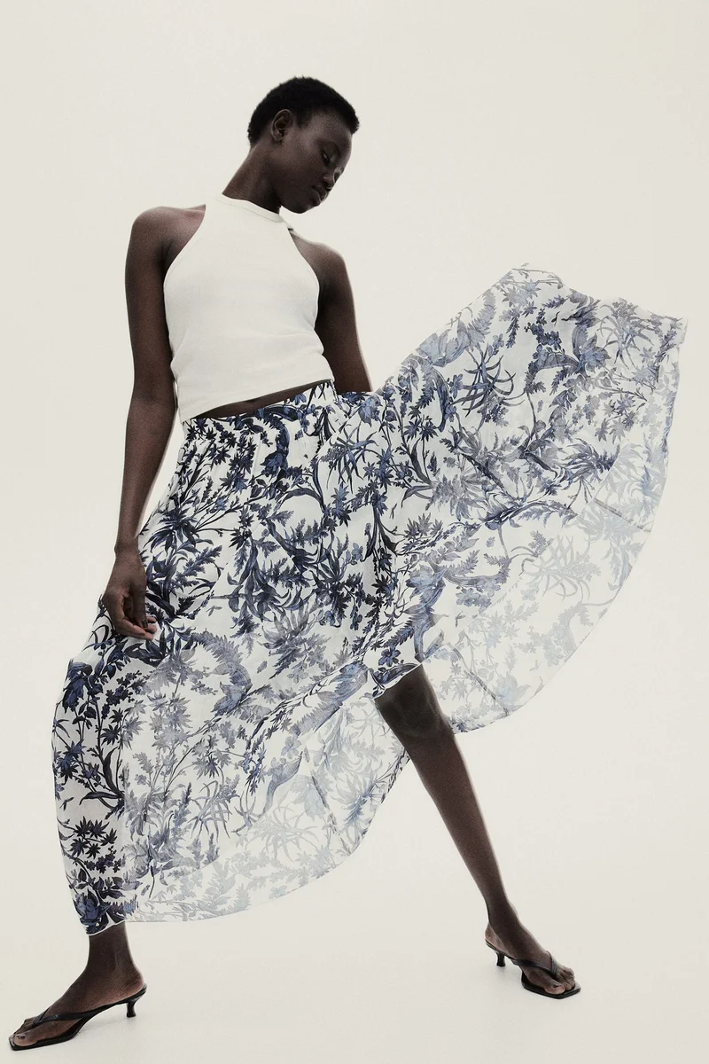 اتش اند ام تنورة ماكسي من الشيفون