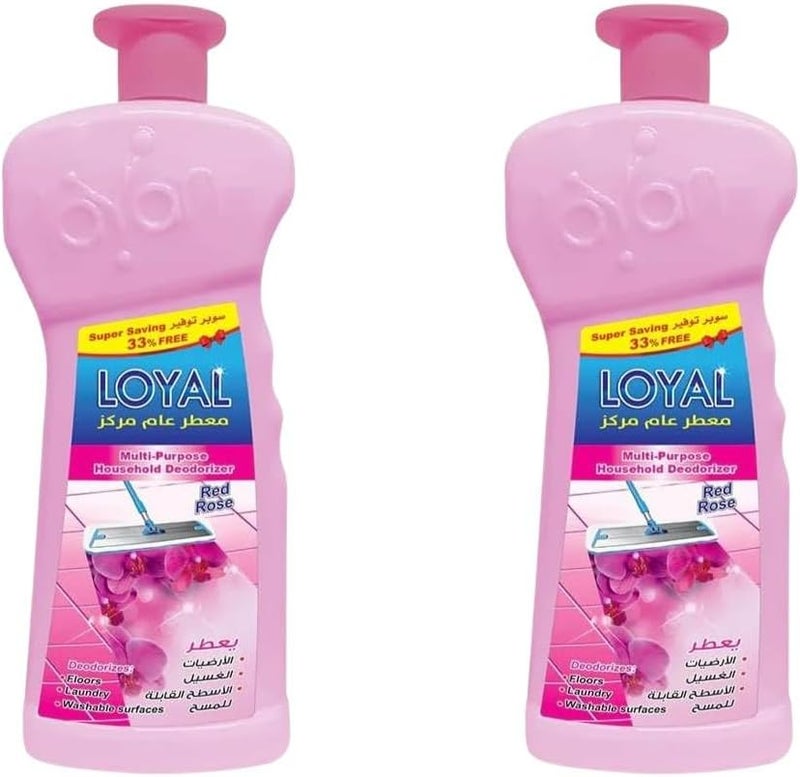 Loyal Multi-Purpose Household Deodorizer, 2100 ML Pack of 2, Red Rose - Image 1