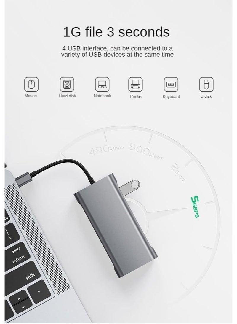 أوريون ماكس محول متعدد المنافذ 11 في 1 بمنفذ USB-C - يدعم HDMI بدقة 4K، وVGA، والشحن السريع PD، وUSB 3.0، ومنفذ إيثرنت RJ45، وقارئ بطاقات SD/TF، ​​ومنفذ صوت 3.5 ملم، ومحطة إرساء لأجهزة MacBook وأجهزة الكمبيوتر المحمولة من النوع C - Image 5