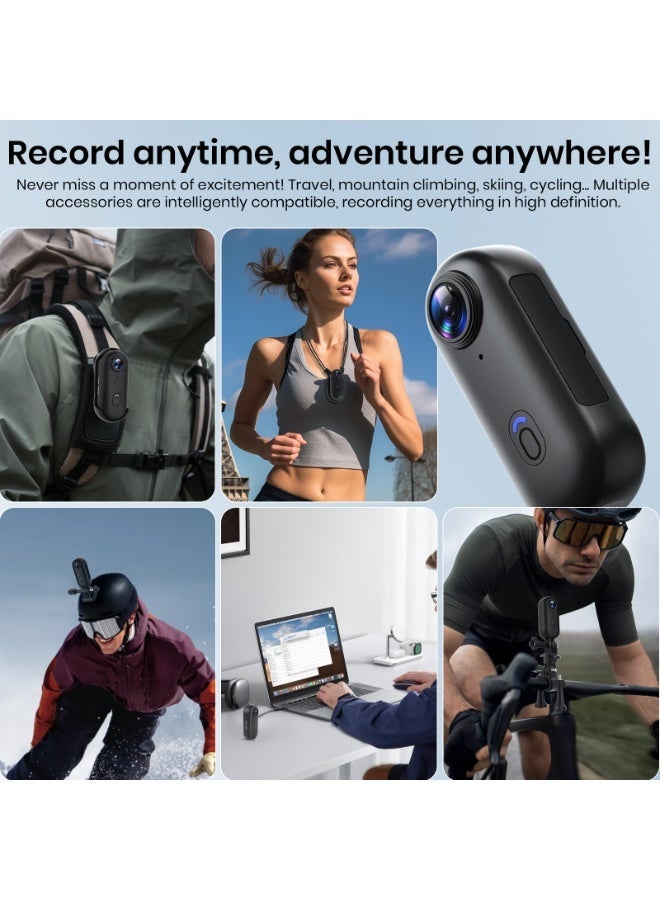 Besswin 360°Action Camera, Tiny Size, Mount Anywhere, WiFi Wearable Video Recorder 120° Wide Angle, 10+ Accessories Cycling Travel Pet Walking Sports - Image 5
