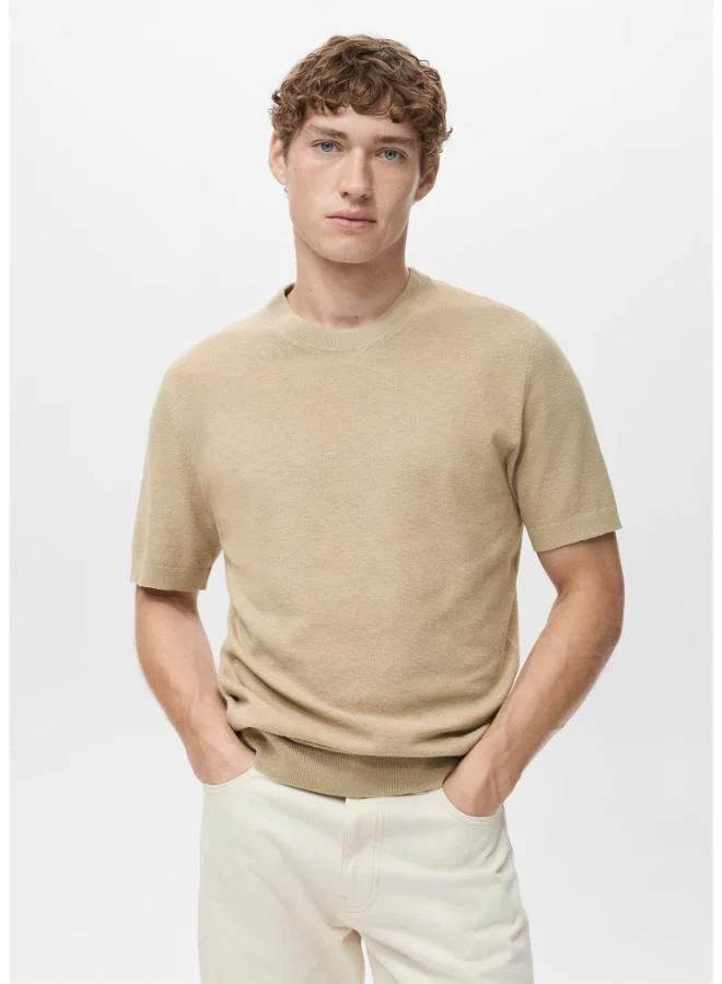 Mango Man Cotton fine-knit t-shirt