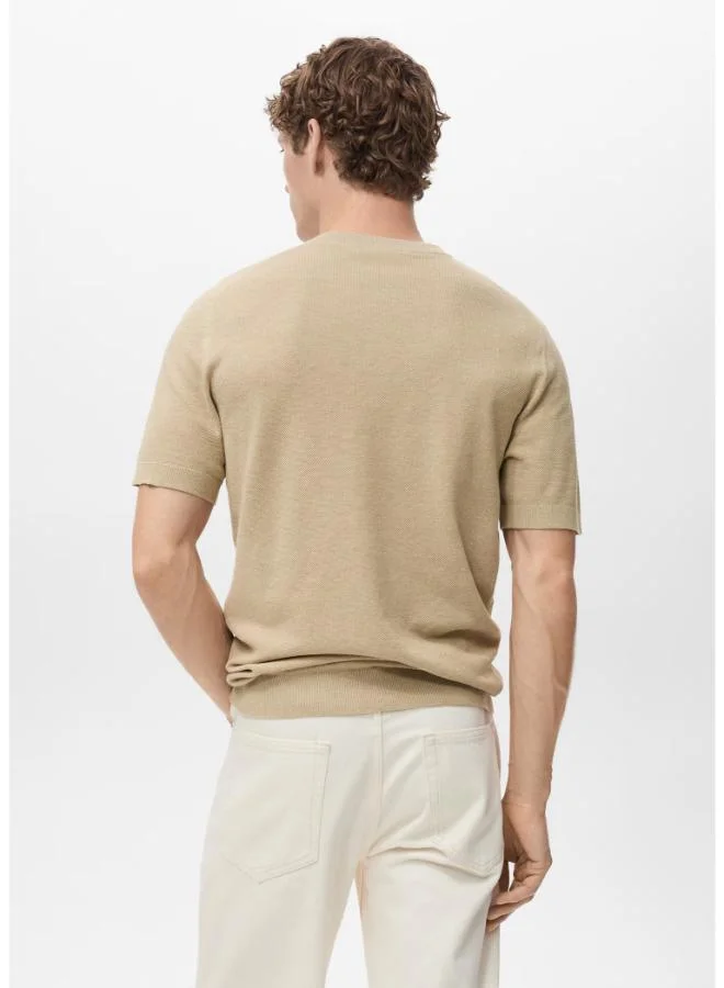 Mango Man Cotton fine-knit t-shirt