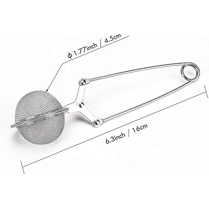 جكسكول مصفاة شاي سناب بول، عبوة من 3 قطع، مصفاة شاي فاخرة من الفولاذ المقاوم للصدأ مع مقبض لأوراق الشاي السائبة، كرات شاي شبكية دقيقة، مصفاة صغيرة - Image 5