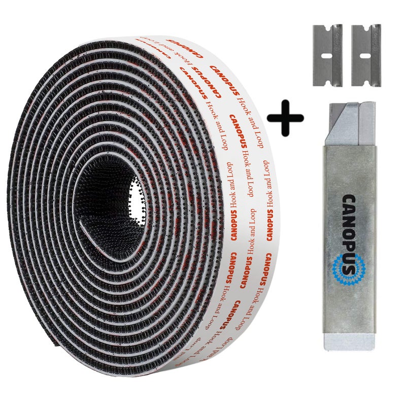 CANOPUS Hook and Loop Reclosable Fastener, SJ3550 250 Black Lock Tape for Hanging Pictures, Signs and Displays, Remotes, Tools, Crafts, 0.5 in x 6 ft, Made in USA - Image 4