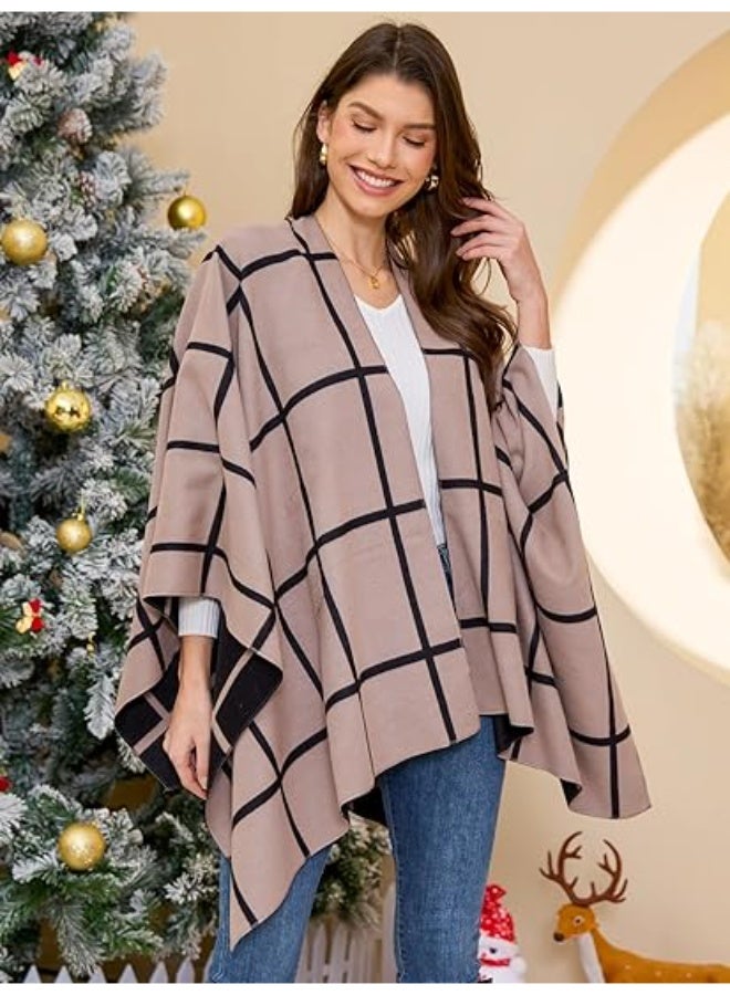 Bukela Women's Shawl Wrap Poncho Ruana Cape Open Front Cardigan Shawls for Fall Winter - Image 4