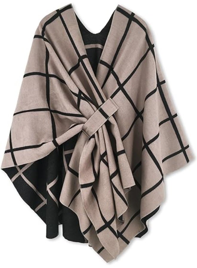 Bukela Women's Shawl Wrap Poncho Ruana Cape Open Front Cardigan Shawls for Fall Winter - Image 1