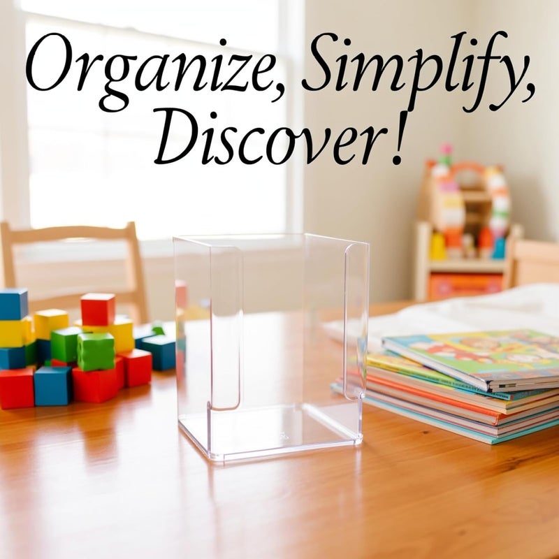 مجموعة منظمات الكتب الشفافة، تحتوي على 2 حاوية تخزين من الأكريليك بحجم 7.1 بوصة، صناديق لتخزين الكتب المصورة للأطفال، مناسبة للمطبخ، غرفة النوم، وغرفة اللعب. - Image 3