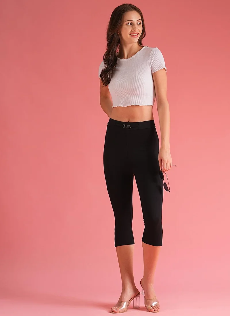 جلو باص جلوبس كابريز نسائي أسود سكيني فيت هاي رايز