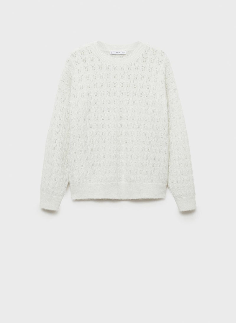 MANGO Lurex Details Openwork Sweater  - Image 5