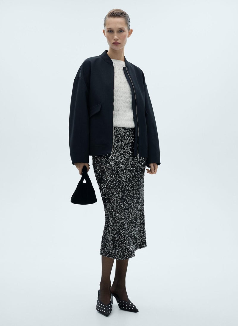 MANGO Lurex Details Openwork Sweater  - Image 4