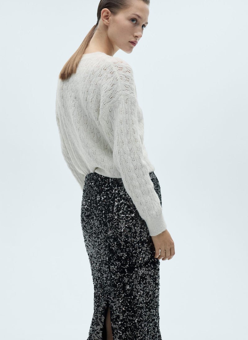 MANGO Lurex Details Openwork Sweater  - Image 2