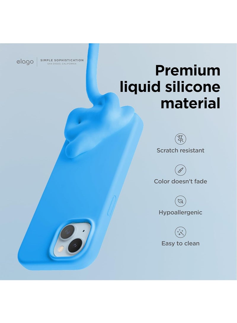 Elago Liquid Silicone for iPhone 15 Case Cover Full Body Protection, Shockproof, Slim, Anti-Scratch Soft Microfiber Lining - Ocean Blue - Image 3