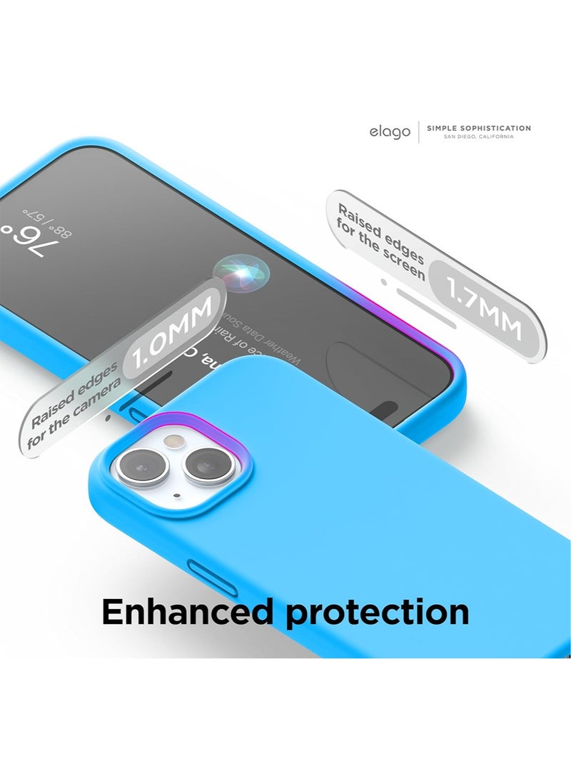 Elago Liquid Silicone for iPhone 15 Case Cover Full Body Protection, Shockproof, Slim, Anti-Scratch Soft Microfiber Lining - Ocean Blue - Image 5
