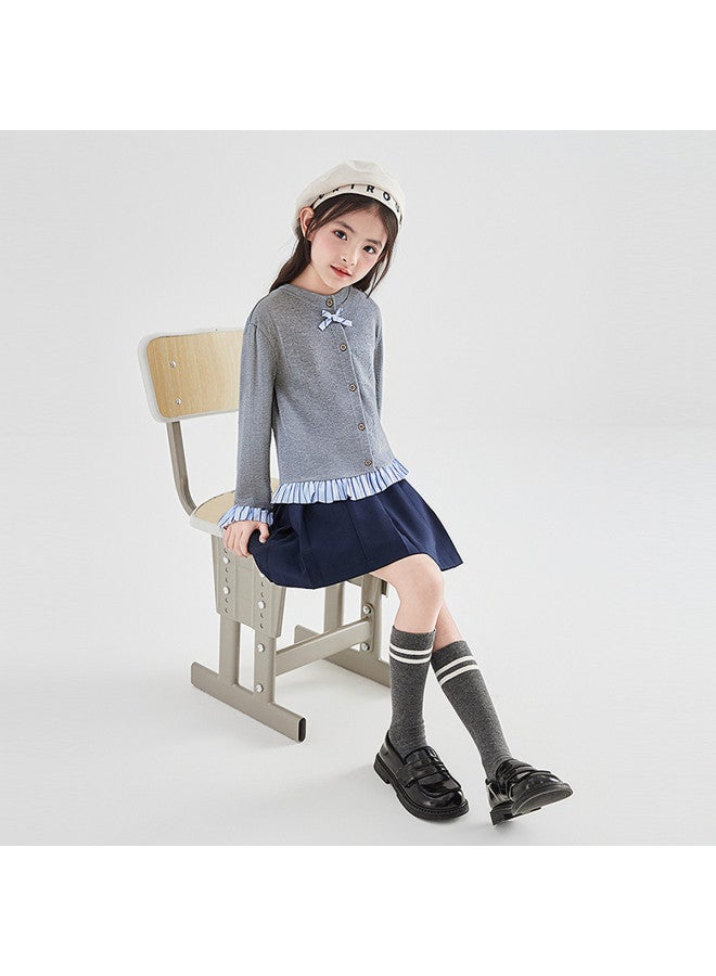 DEESHA Girls' 26 Spring Older Kids Spring Clothing Children's Round Neck Top - Image 4