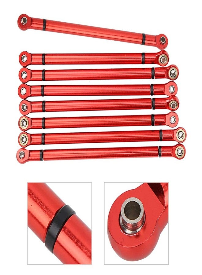 Plplaaoo RC Crawler Chassis Link Rod - 8 PCS Aluminum Alloy Link Rod Set, Chassis Linkage for SCX10 313mm Wheelbase, Fits Axial 90022 90047 1/10 Scale RC Car Crawler, Red - Image 5