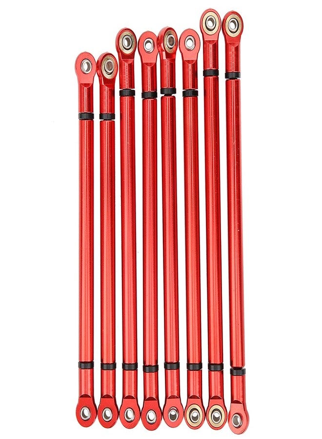 Plplaaoo RC Crawler Chassis Link Rod - 8 PCS Aluminum Alloy Link Rod Set, Chassis Linkage for SCX10 313mm Wheelbase, Fits Axial 90022 90047 1/10 Scale RC Car Crawler, Red - Image 1