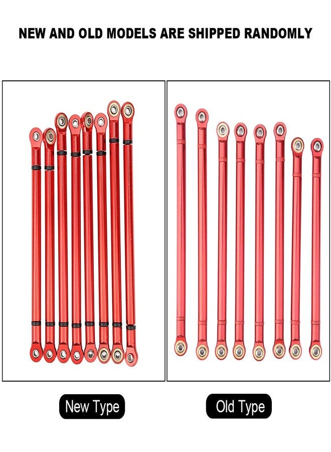 Plplaaoo RC Crawler Chassis Link Rod - 8 PCS Aluminum Alloy Link Rod Set, Chassis Linkage for SCX10 313mm Wheelbase, Fits Axial 90022 90047 1/10 Scale RC Car Crawler, Red - Image 4