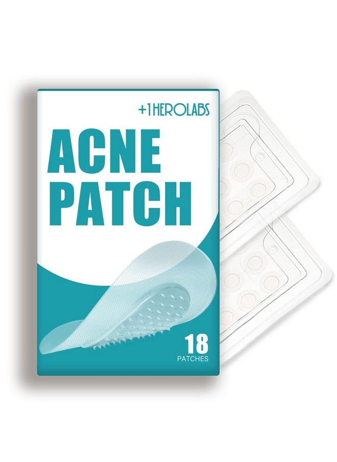 +1HEROLABS - +1HEROLABS Microdart Acne Patch (18 Patches) - Hyaluronate, Salicylic Acid, Vitamin C, Microdart Pimple Patch for Deep, Early Stage and Hidden Pimples (18 Count (Pack of 1)) - Image 1