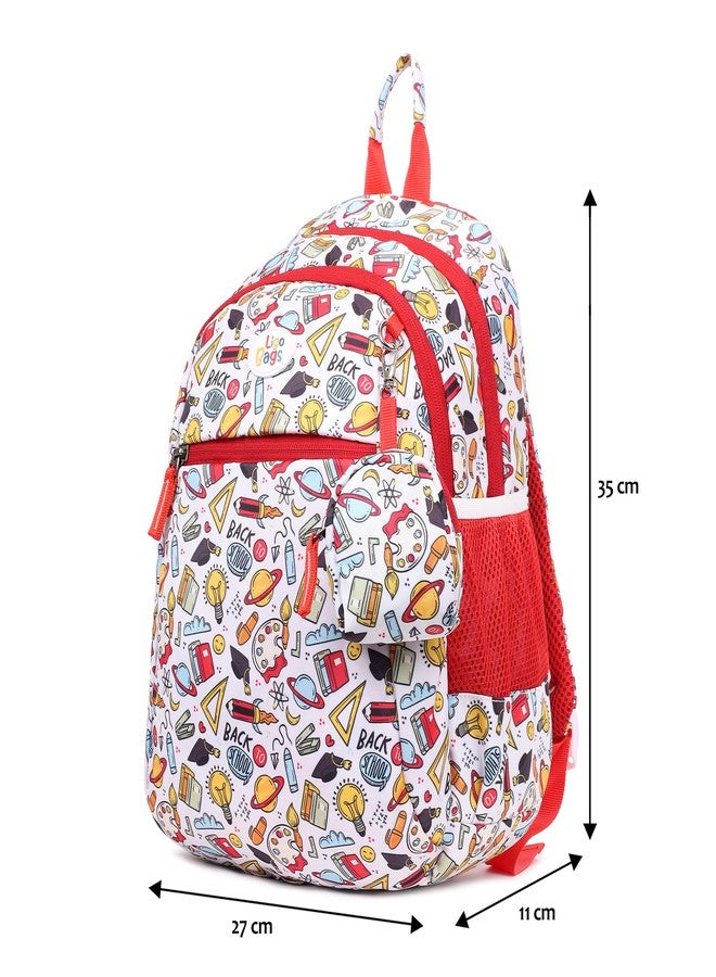 Ligo 14 Inch Fariy School backpack Bags for Boys & Girls | Suitable for Nursery to UKG Kids (Red) - Image 2