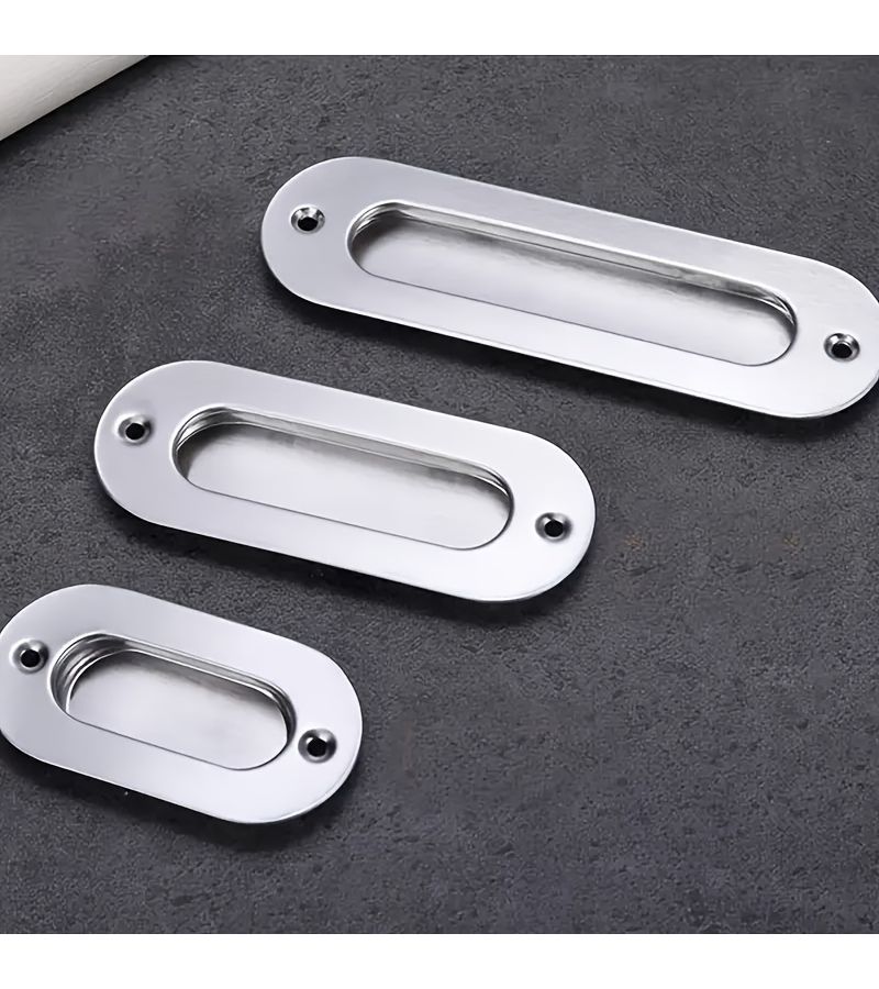 Modern 3.07 Inch Hidden Sliding Door Handles 2pcs Zinc Alloy for Cabinet Wardrobe - Image 1