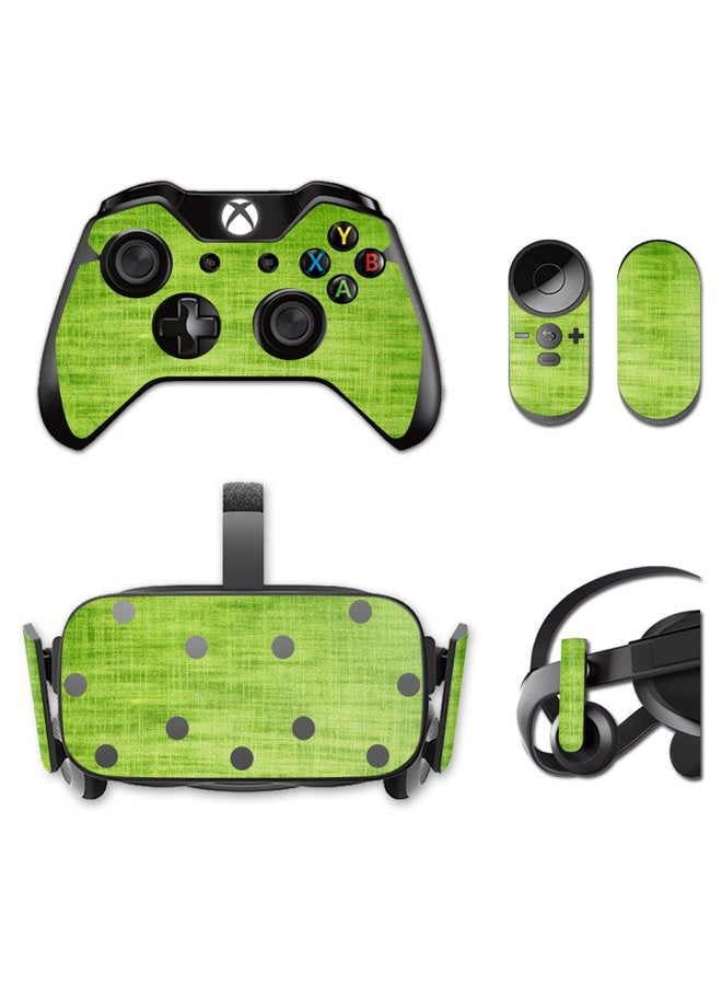 MIGHTY SKINS MightySkins Skin Compatible with Oculus Rift CV1 wrap Cover Sticker Skins Green Fabric - Image 1