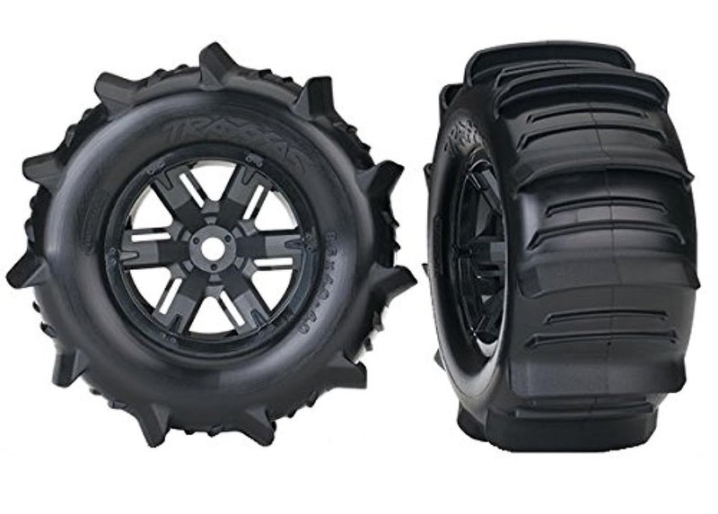 TRAXXAS إطارات وعجلات تراكساس 7773 إكس-ماكس مزودة مسبقًا بالغراء ومركبة (زوج) - Image 1