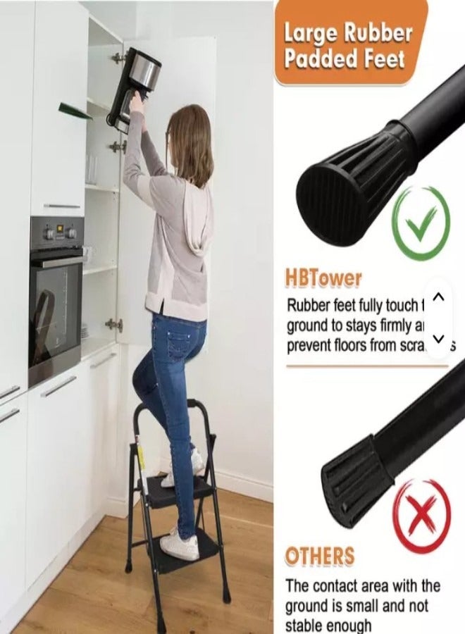 مانترا سلم من الفولاذ الكربوني ذو خطوتين يتحمل وزن 150 كجم - Image 5