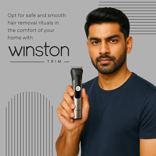 Winston Groom Pro 5 in 1 Grooming Set for Men with 14 Length Attachment Comb, Digital Display, Pedestal, Fast Charging Face, Ear, Nose, Beard, Body Hair Trimmer for Men - Image 2