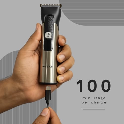 Winston Groom Pro 5 in 1 Grooming Set for Men with 14 Length Attachment Comb, Digital Display, Pedestal, Fast Charging Face, Ear, Nose, Beard, Body Hair Trimmer for Men - Image 5