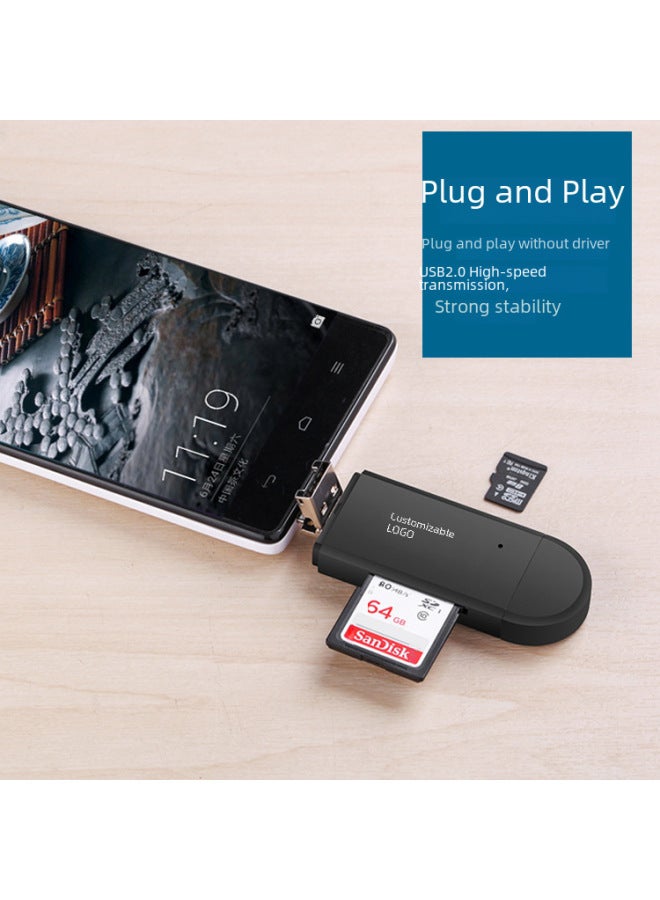 Neutral Card Reader Mobile Phone Card Reader Otg Multi-function Typec Computer Smart Usb Three-in-one Tf Card Reader - Image 4
