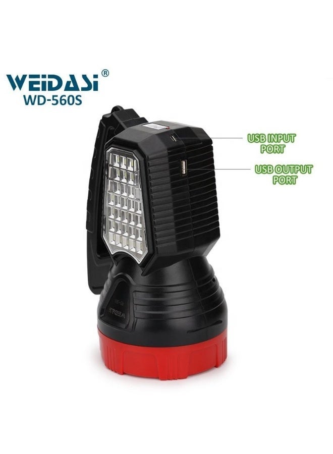 WEIDASI Rechargeable High-Power LED Searchlight - 2-in-1 Handheld Spotlight & Emergency Lamp with 24 SMD Side Light, Long Range Beam, and Portable Carry Handle for Camping, Outdoor Security, and Home Power Outages - Image 3