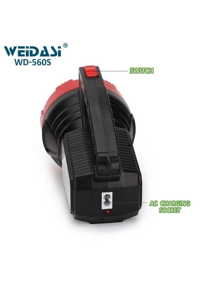 WEIDASI Rechargeable High-Power LED Searchlight - 2-in-1 Handheld Spotlight & Emergency Lamp with 24 SMD Side Light, Long Range Beam, and Portable Carry Handle for Camping, Outdoor Security, and Home Power Outages - Image 4