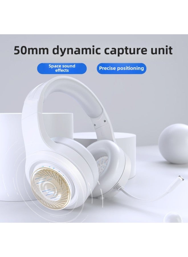 Forerunner Headset Bluetooth Headset Gaming Computer ESports Comfortable Wired Headset Ear Protection All-inclusive Earmuffs Wholesale-Color:Pink Matte Double-hole Short Wheat Version  - Image 5
