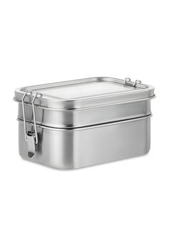 BLACKSTONE Premium Stainless Steel Lunch Box Leakproof Bento Box with Steel Lid, Silicone Gasket & Lock Clips - Double Tier, 1.4L  - Image 1