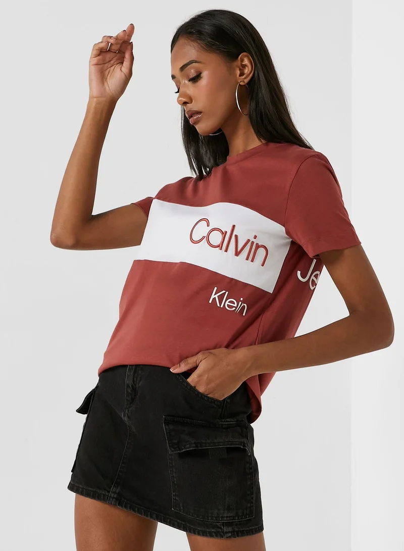 Calvin Klein Jeans Crew Neck Colorblock T-Shirt
