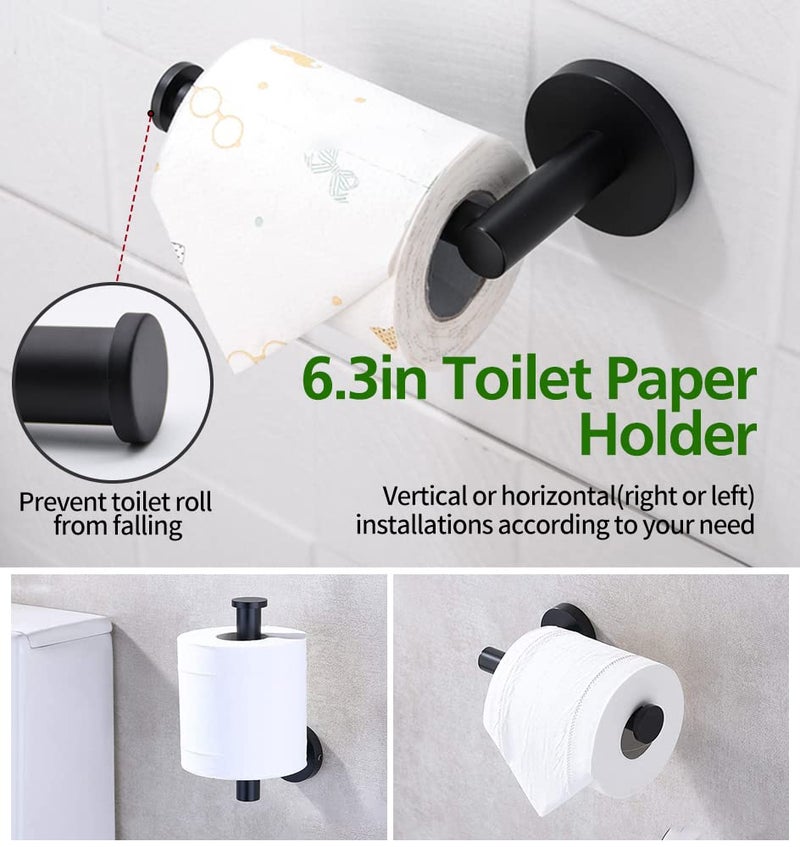 Ruby Q 10pcs Bathroom Hardware Set, Including 16" Hand Towel Bars, Toilet Paper Holders, Towel Rings, Robe Towel Hooks - Image 4