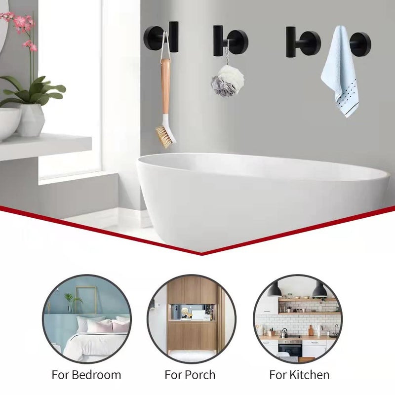 Ruby Q 10pcs Bathroom Hardware Set, Including 16" Hand Towel Bars, Toilet Paper Holders, Towel Rings, Robe Towel Hooks - Image 5
