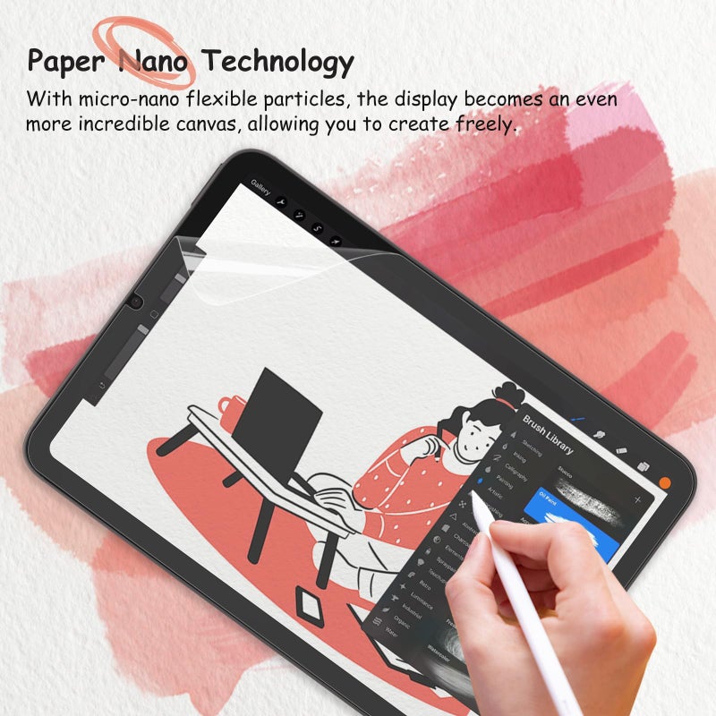 bersem 2 Pack Paperfeel Screen Protector Compatible with iPad Mini 7 2024(A17 Pro)/iPad Mini 6 2021(8.3 inch), Matte PET Film for Drawing, Anti-Glare - Image 4