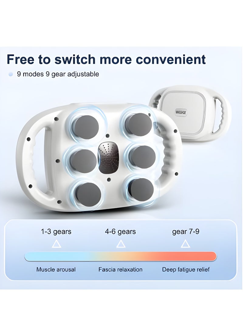 مسدس تدليك بحركة مثقبة مع 6 رؤوس لتدليك العضلات العميقة، جهاز تدليك 9 سرعات، هادئ جداً، محمول، كهربائي، يدوي لتخفيف آلام الظهر والرقبة. - Image 2