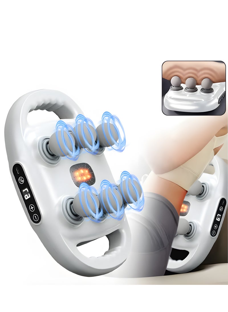 مسدس تدليك بحركة مثقبة مع 6 رؤوس لتدليك العضلات العميقة، جهاز تدليك 9 سرعات، هادئ جداً، محمول، كهربائي، يدوي لتخفيف آلام الظهر والرقبة. - Image 1