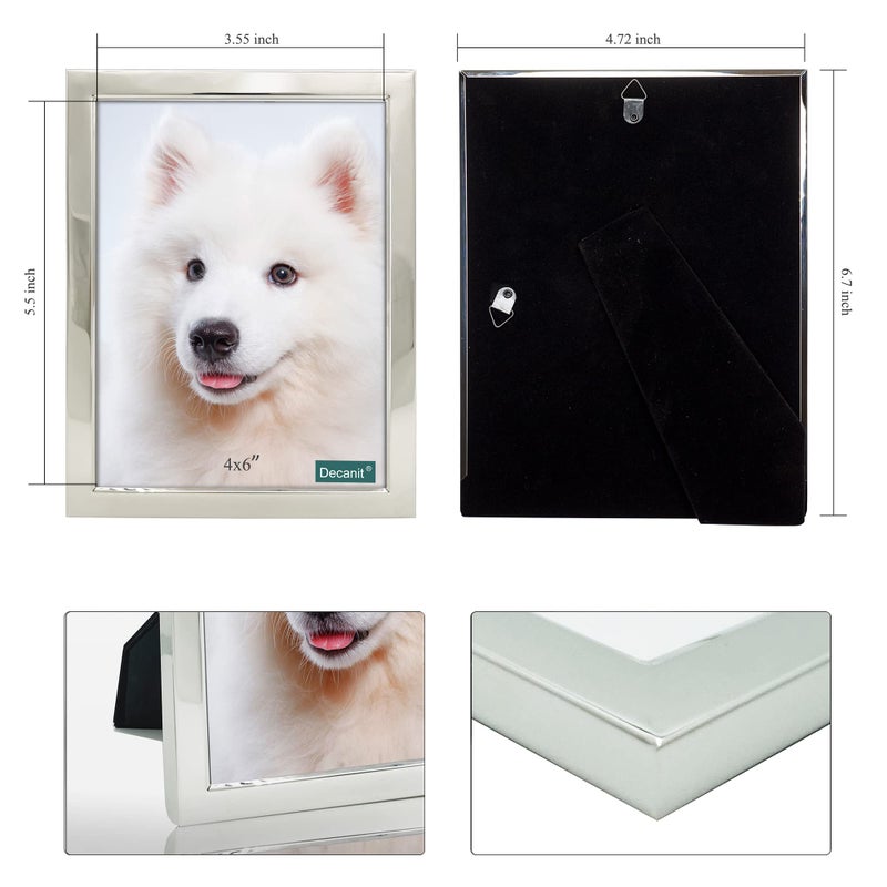 DECANIT 4x6 Picture Frames Silver Metal Photo Frames For Tabletop Display and Wall Decoration-Best Gifts For Family - Image 3