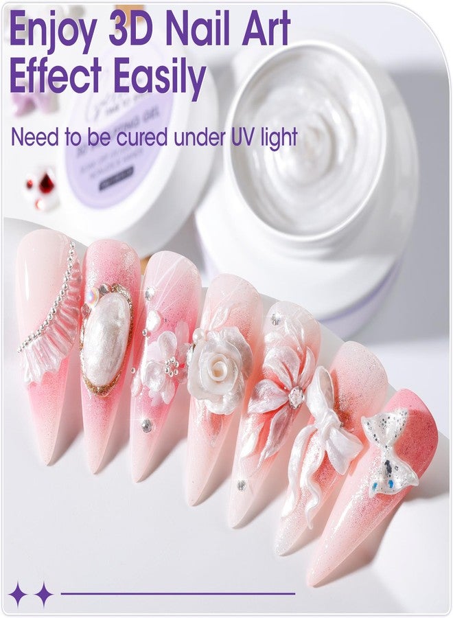 Gellen 30g White UV Cured 3D Sculpting Nail Gel - Professional Non-Sticky Nail Art Gel for Creative Molding - Image 4
