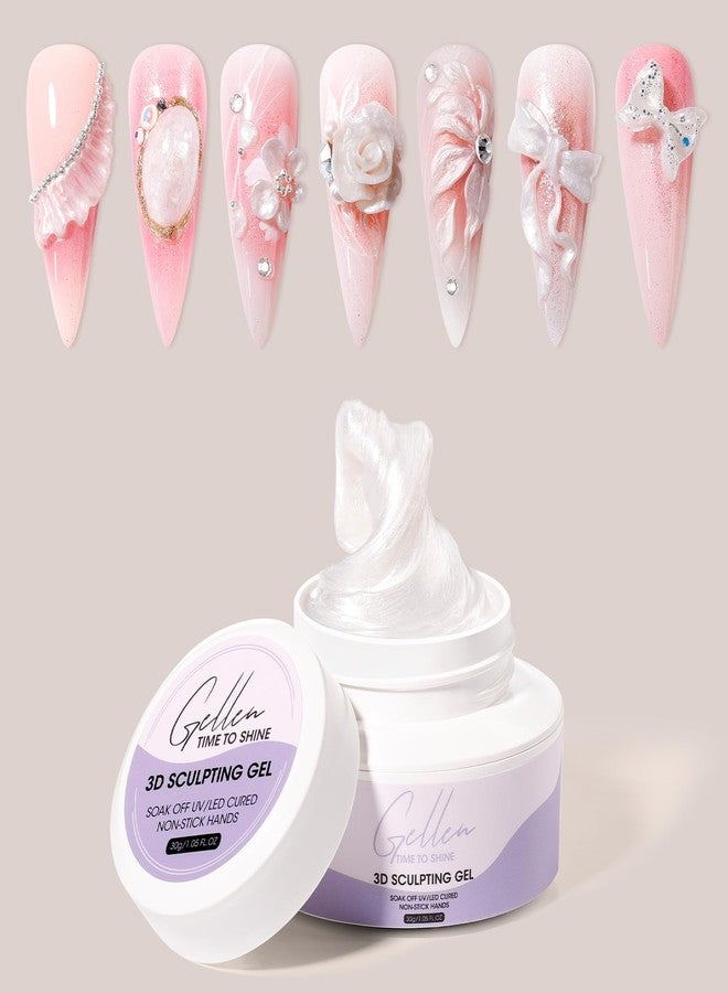 Gellen 30g White UV Cured 3D Sculpting Nail Gel - Professional Non-Sticky Nail Art Gel for Creative Molding - Image 1