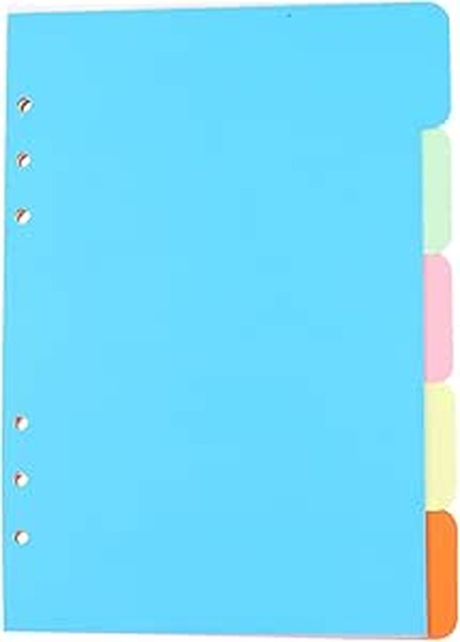 A6 6 Hole Loose Leaf Binder Dividers Refill Paper 5Pcs Index Cards For School Office Organization