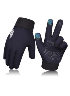 SYOSI Kids Winter Touch Screen Gloves, Reflective Warm Cycling Gloves for Cold Weather, Outdoor Sports Mittens for Boys and Girls 8-10, Waterproof and Suitable for Biking, Running, Skiing, Black  - Image 1